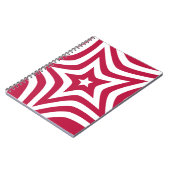 Vet & Helder Rood & Witte Ster in een Vectorpatroo Notitieboek (Linkerzijde)