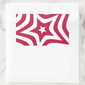 Vet & Helder Rood & Witte Ster in een Vectorpatroo Rechthoekige Sticker (Tas)