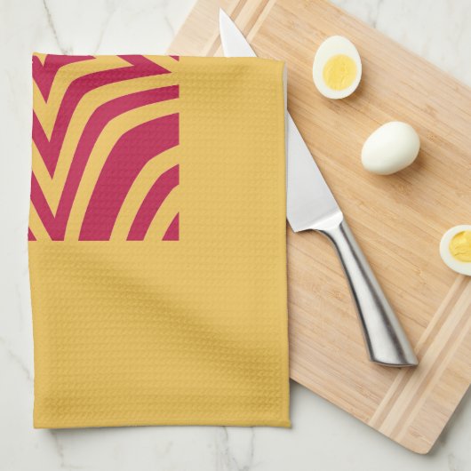 Vet & Helder Rood & Witte Ster in een Vectorpatroo Theedoek (Quarter Fold)