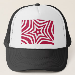 Vet & Helder Rood & Witte Ster in een Vectorpatroo Trucker Pet
