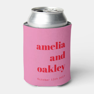 Vet Helder Roze en Rode Retro Custom Wedding Blikjeskoeler