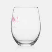 Vet Helder Roze Modern 50ste Verjaardag Custom Wijnglas Zonder Voet (Links)