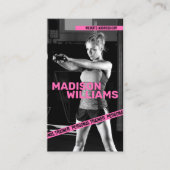 Vet Helder Roze Personal Trainer Foto Visitekaartje (Voorkant)