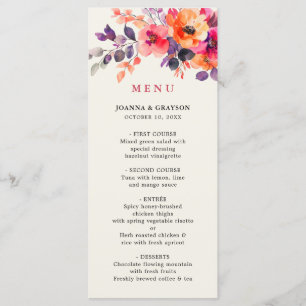 Vet Helder Roze Sinaasappel Waterverf Bloemen Huwe Menu