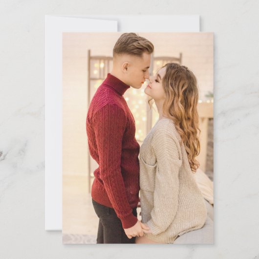 Vet Helder Roze Sinaasappel Waterverf Foto bruilof Kaart (Achterkant)