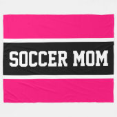 Vet Helder Roze Zwart Wit VOETBAL MOM Stripes Fleece Deken (Voorkant (Horizontaal))