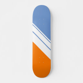 Vet Helder Sinaasappel Licht Blauw Wit Racing Stri Persoonlijk Skateboard