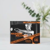 Vet Helder Sinaasappel Personal Trainer Foto Briefkaart (Staand voorkant)