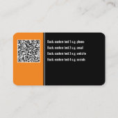 Vet, helder Sinaasappel, zwart & wit eigen merk Visitekaartje (Achterkant)