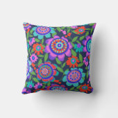 Vet, heldere bloemen kussen (Achterkant)