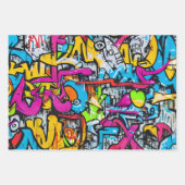 Vet Heldere Kleuren Graffiti Street Art Patroon Inpakpapier Vel (Voorkant 3)