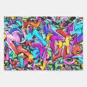Vet Heldere Kleuren Graffiti Street Art Patroon Inpakpapier Vel (Voorkant)