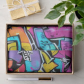 Vet Heldere Kleuren Graffiti Street Art Patroon Tissuepapier (Geschenk)