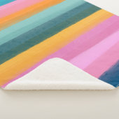 Vet Heldere Waterverf Strepen Kleurrijk Stijlvol Sherpa Deken (3/4)