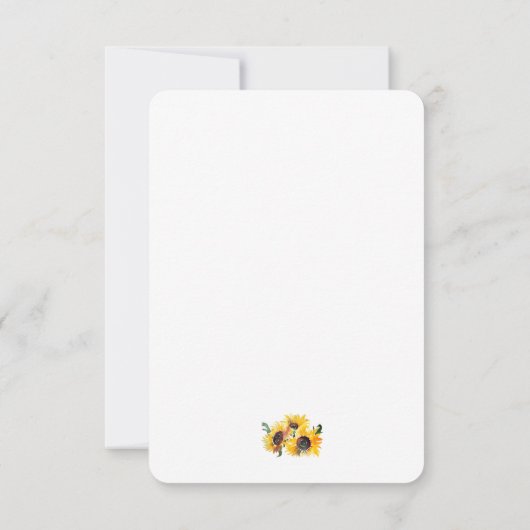 Vet Heldere Zonnebloem Waterverf Fabulous 50 Bedankkaart (Achterkant)