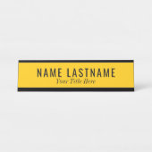 Vet, heldere, zwart-witte lettertypen bureau naambordje (Voorkant)