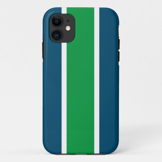 Vet Heldergroen Donker Blauwgroen Wit Racing Strip Case-Mate iPhone Case (Achterkant)