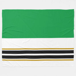 Vet Heldergroen Wit Twin Black Racing Stripes Fleece Deken