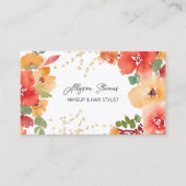 Vet herfst bloemengoud make-up haar logo qr code visitekaartje (Voorkant)