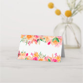 Vet herfst floral waterverf vrijgezellenfeest naam plaatskaartje (Voorkant)