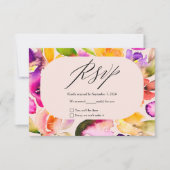 Vet herfst oversize bloemenbruiloft waterverf RSVP kaartje (Voorkant)