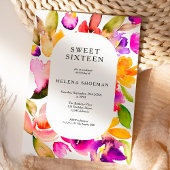 Vet herfst oversize bloemige waterverf Sweet 16 Kaart