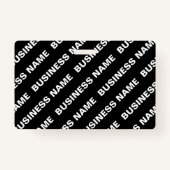 Vet Herhalende bewerkbare naam | Eenvoudig zwart w Badge (Voorkant)