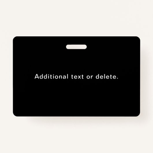 Vet Herhalende bewerkbare naam | Eenvoudig zwart w Badge (Achterkant)