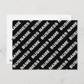 Vet Herhalende bewerkbare naam | Eenvoudig zwart w Briefkaart (Voorkant / Achterkant)