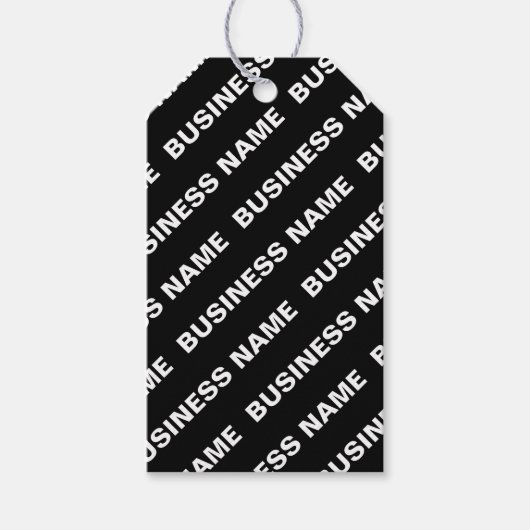 Vet Herhalende bewerkbare naam | Eenvoudig zwart w Cadeaulabel (Voorkant)