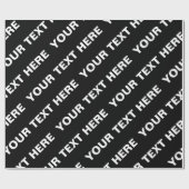 Vet herhalende bewerkbare naam | Eenvoudig zwart w Cadeaupapier (Vlak)