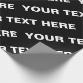 Vet herhalende bewerkbare naam | Eenvoudig zwart w Cadeaupapier (Hoek)