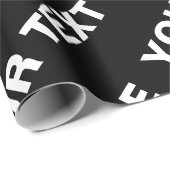 Vet herhalende bewerkbare naam | Eenvoudig zwart w Cadeaupapier (Rol Hoek)