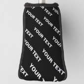 Vet Herhalende bewerkbare naam | Eenvoudig zwart w Golfheadcover (Draai 90)