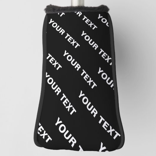 Vet Herhalende bewerkbare naam | Eenvoudig zwart w Golfheadcover (Draai 90)