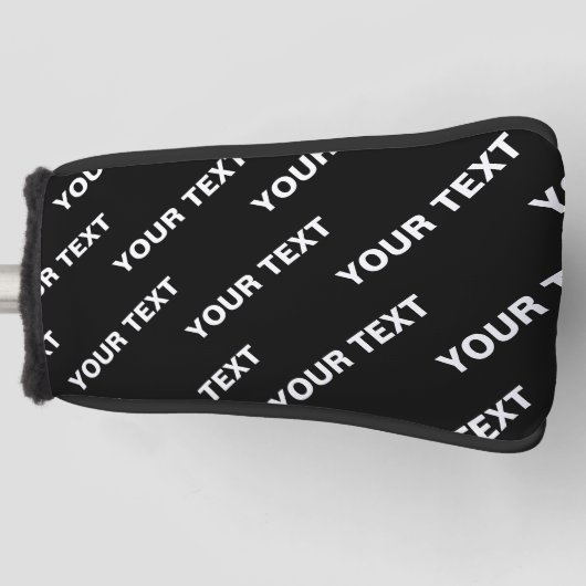 Vet Herhalende bewerkbare naam | Eenvoudig zwart w Golfheadcover (Voorkant)