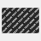 Vet Herhalende bewerkbare naam | Eenvoudig zwart w Inpakpapier Vel (Voorkant)