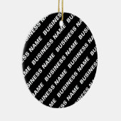 Vet Herhalende bewerkbare naam | Eenvoudig zwart w Keramisch Ornament (Rechts)