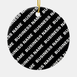 Vet Herhalende bewerkbare naam | Eenvoudig zwart w Keramisch Ornament