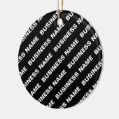 Vet Herhalende bewerkbare naam | Eenvoudig zwart w Keramisch Ornament (Links)