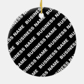 Vet Herhalende bewerkbare naam | Eenvoudig zwart w Keramisch Ornament (Achterkant)