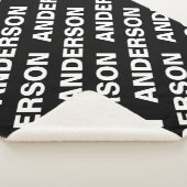 Vet Herhalende bewerkbare naam | Eenvoudig zwart w Sherpa Deken (3/4)