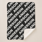 Vet Herhalende bewerkbare naam | Eenvoudig zwart w Sherpa Deken (Voorkant)