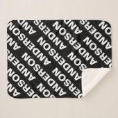 Vet Herhalende bewerkbare naam | Eenvoudig zwart w Sherpa Deken (Voorkant (horizontaal))