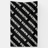 Vet herhalende bewerkbare naam | Eenvoudig zwart w Spandoek (Verticaal)