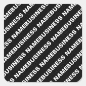 Vet Herhalende bewerkbare naam | Eenvoudig zwart w Vierkante Sticker (Voorkant)