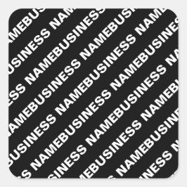 Vet Herhalende bewerkbare naam | Eenvoudig zwart w Vierkante Sticker