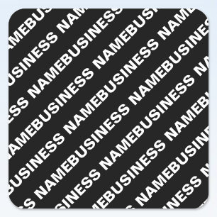 Vet Herhalende bewerkbare naam Eenvoudig zwart w Vierkante Sticker