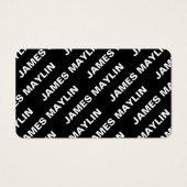 Vet Herhalende bewerkbare naam | Eenvoudig zwart w Visitekaartje (Voorkant)