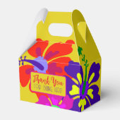 Vet Hibiscus Bloemen Bedankt Party Favor Boxes Bedankdoosjes (Voorkant Zijde)